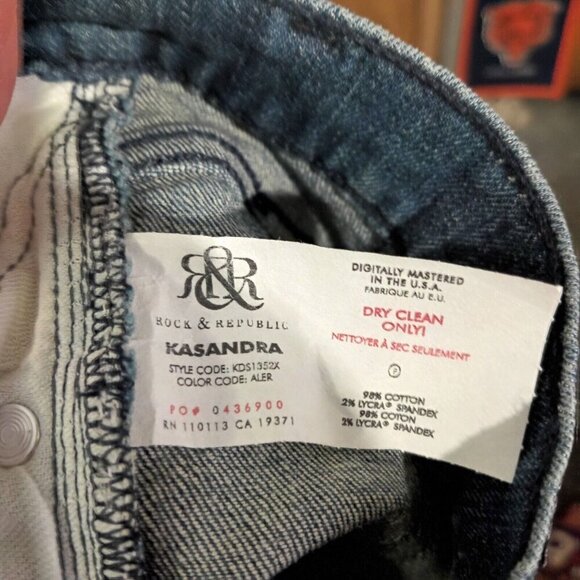 Rock & Republic Jeans Women's 26 Bootcut Kasandra Low Rise Embroidered 30x29.5 - Picture 8 of 8